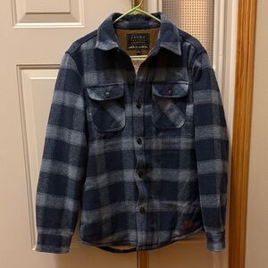 Jachs Blue Plaid Shirt Jacket